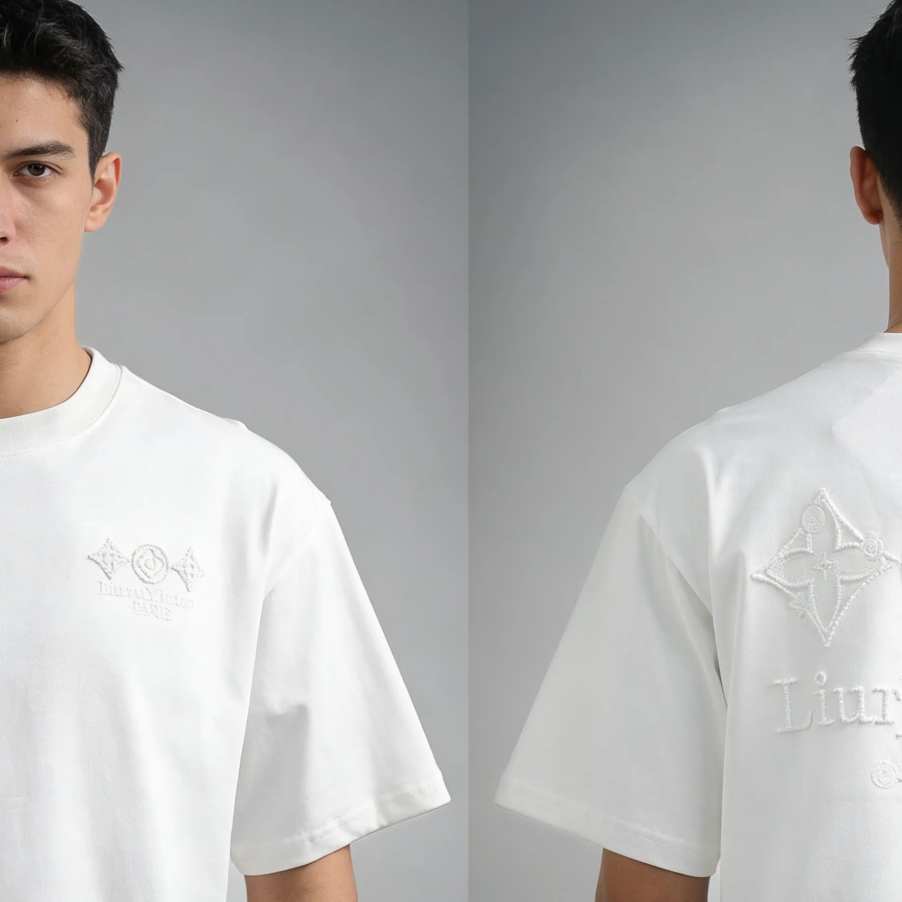 Louis Vuitton/Louis Vuitton three-flower embroidered short sleeves